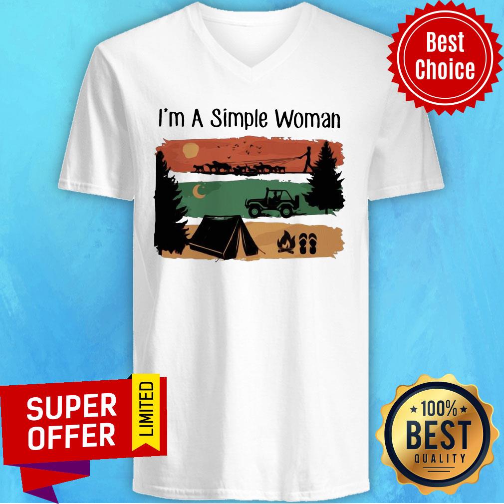 I’m A Simple Woman Love Camping Retro Vintage Shirt - Image 4