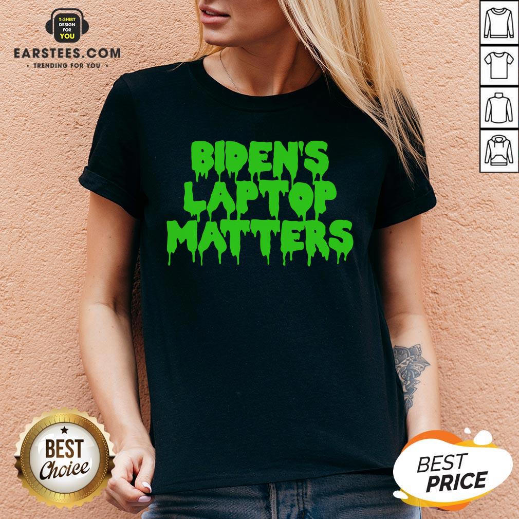 Awesome Biden’s Laptop Matters Political Swamp Green Shirt - Image 4