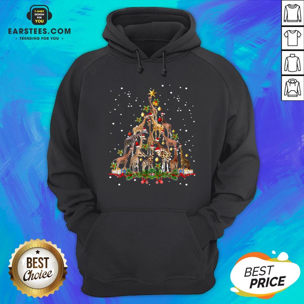Nice Giraffe Christmas Tree Ornament Decor Shirt - Image 2
