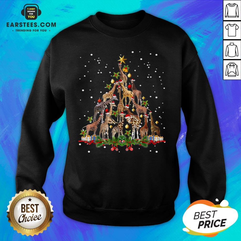 Nice Giraffe Christmas Tree Ornament Decor Shirt - Image 5