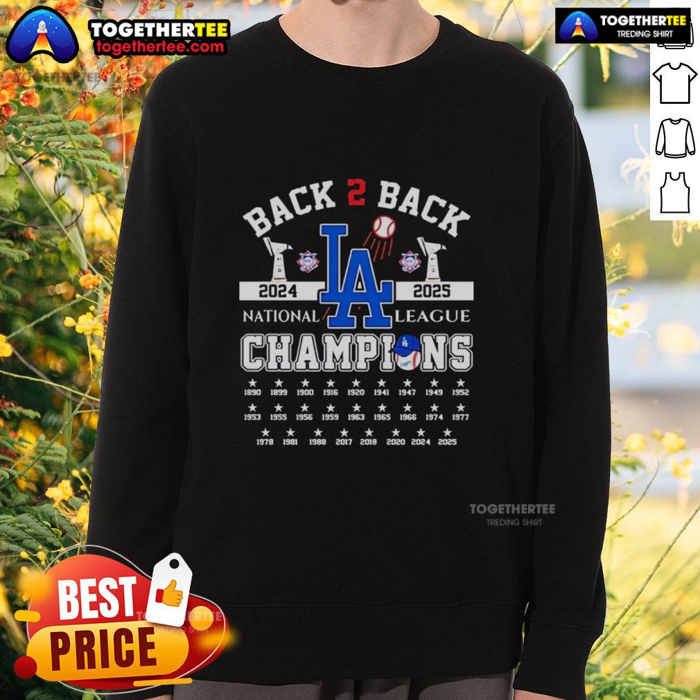 Awesome Los Angeles Dodgers B2B 2024-2025 National League Champions T-Shirt - Image 5