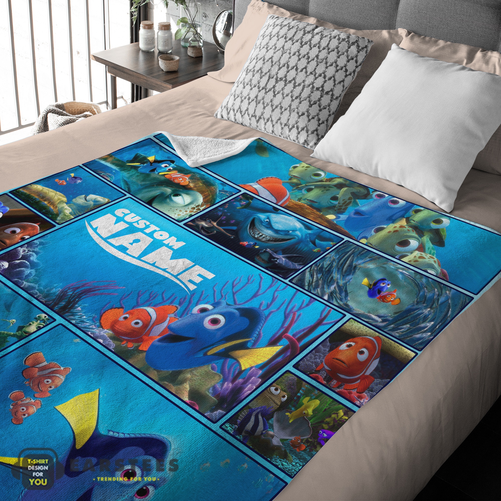 Good Disney Pixar Cartoon Finding Nemo with Dory Velveteen Cute Blanket Fleece Customized Blanket - Image 2