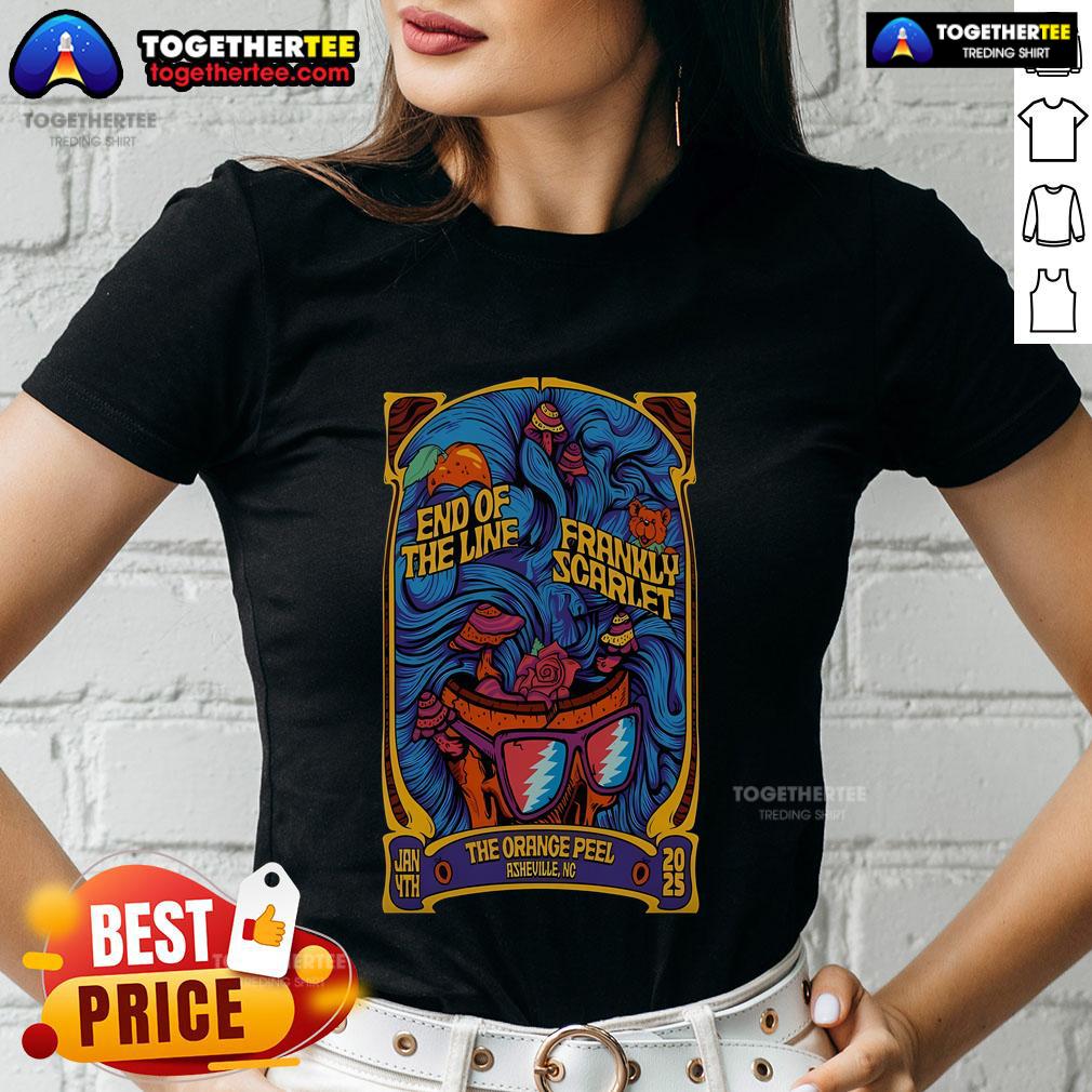 Official End Of The Line And Frankly Scarlet Tour 2025 Asheville NC Poster T-Shirt - Image 3