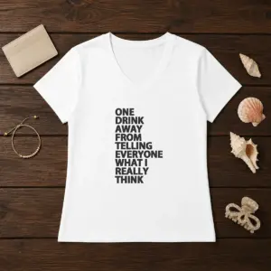 Alternative view of Funny One Drink Away From Telling Everyone What I Really Think Shirt