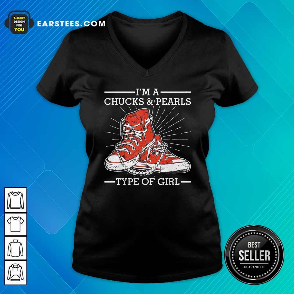 Original Im A Chucks And Pearls Type Of Girl Kamla Harris 2021 Unisex Shirt - Image 3