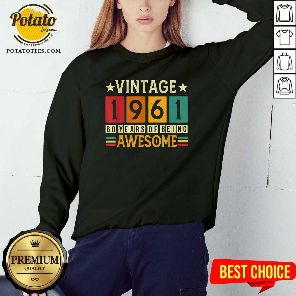 Official 60th Birthday Of Being Awesome 1961 Retro 60 Yrs Old Vintage Shirt - Image 4