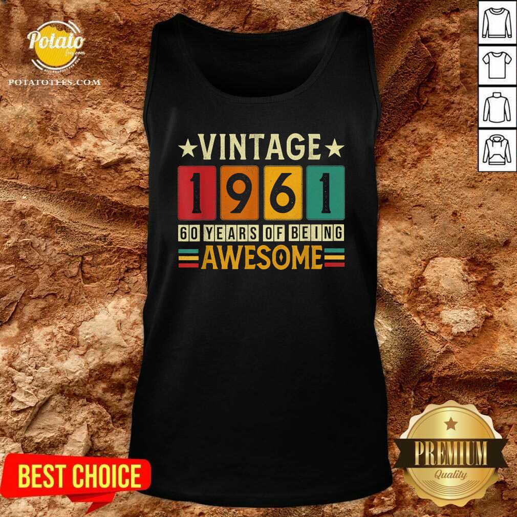 Official 60th Birthday Of Being Awesome 1961 Retro 60 Yrs Old Vintage Shirt - Image 3