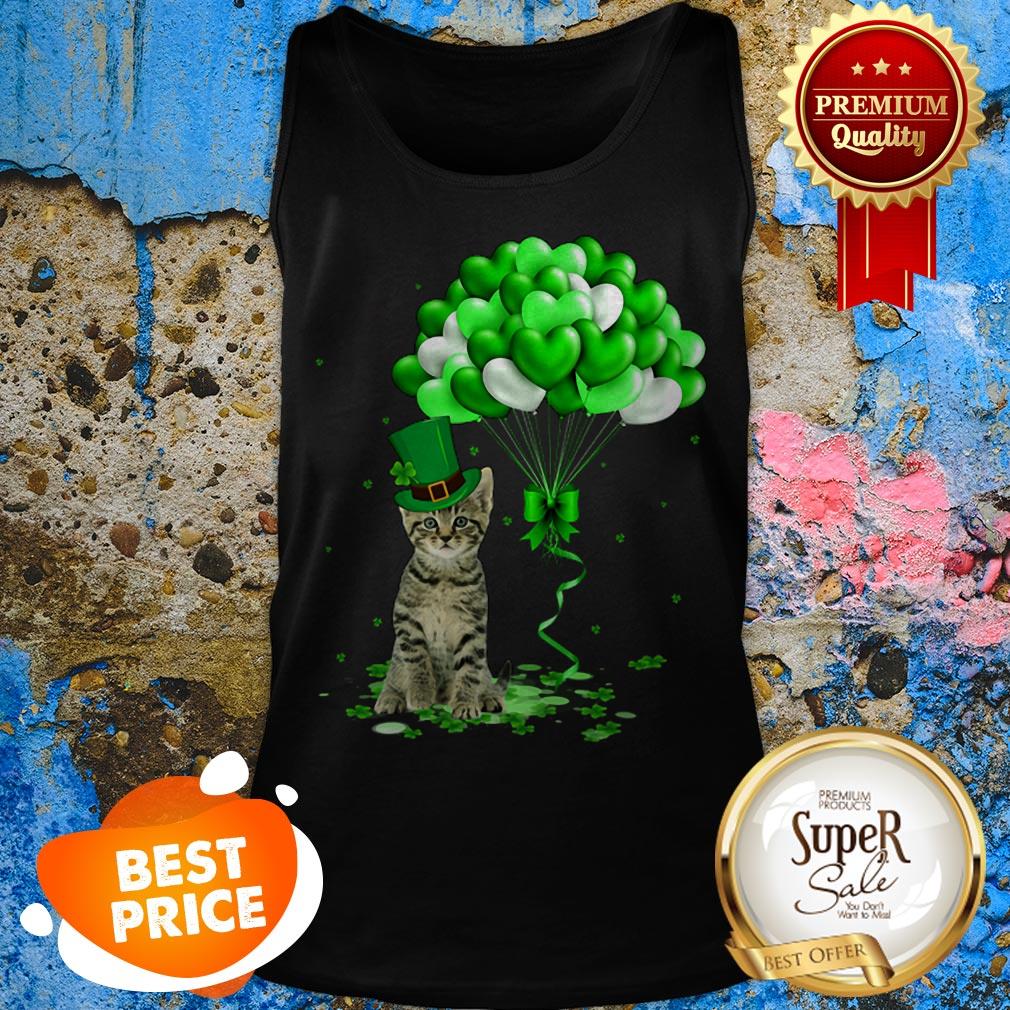 Nice Cat Balloons Heart St. Patrick’s Day 2020 Shirt - Image 4
