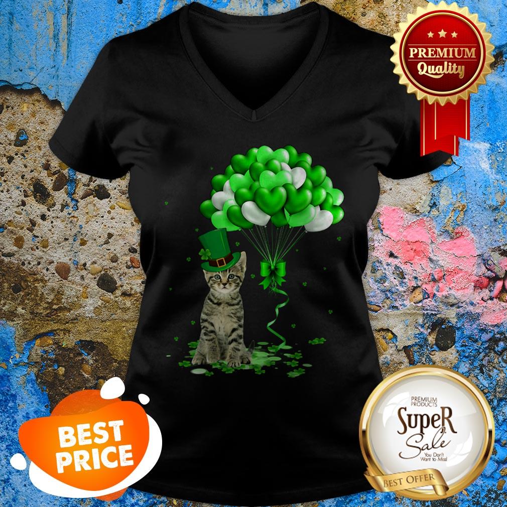 Nice Cat Balloons Heart St. Patrick’s Day 2020 Shirt - Image 5