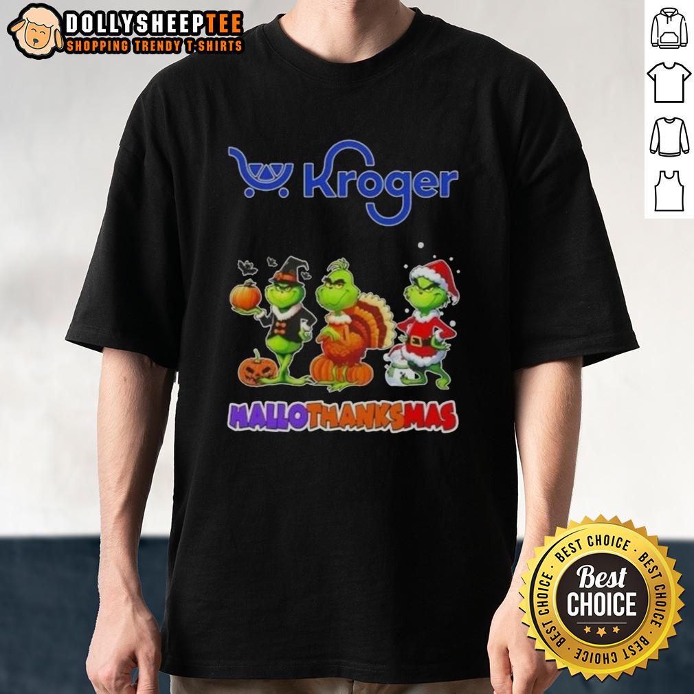 Good Kroger X Grinch Cosplay Happy HalloThanksMas T-Shirt