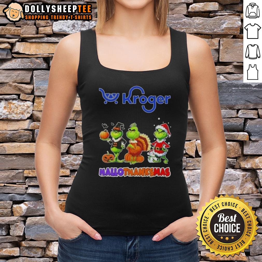 Good Kroger X Grinch Cosplay Happy HalloThanksMas T-Shirt - Image 4
