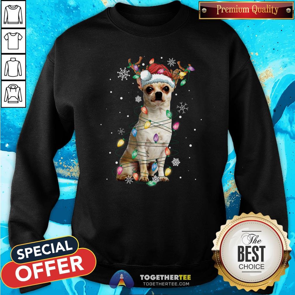 Cute Graphic Chihuahua Xmas Lights 2020 Shirt - Image 4