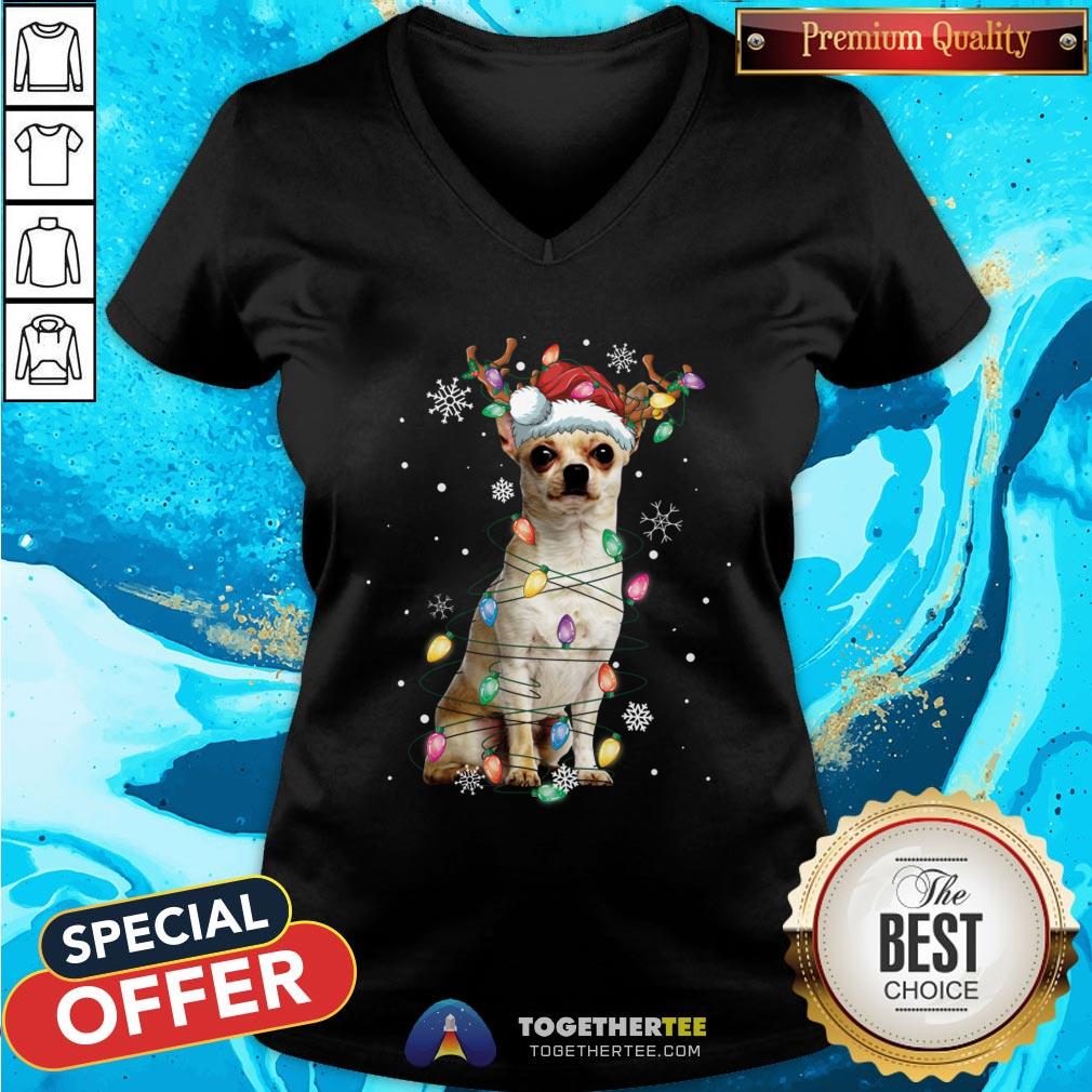 Cute Graphic Chihuahua Xmas Lights 2020 Shirt - Image 2