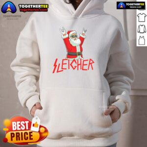Alternative view of Funny Sleigher Christmas Heavy Metal Music T-Shirt