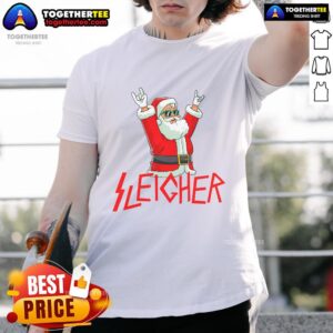 Funny Sleigher Christmas Heavy Metal Music T-Shirt