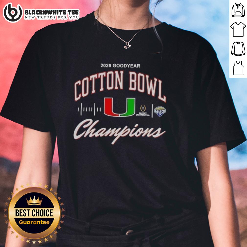 Good Miami Hurricanes 2026 Cotton Bowl Champions CFP Classic T-Shirt - Image 3
