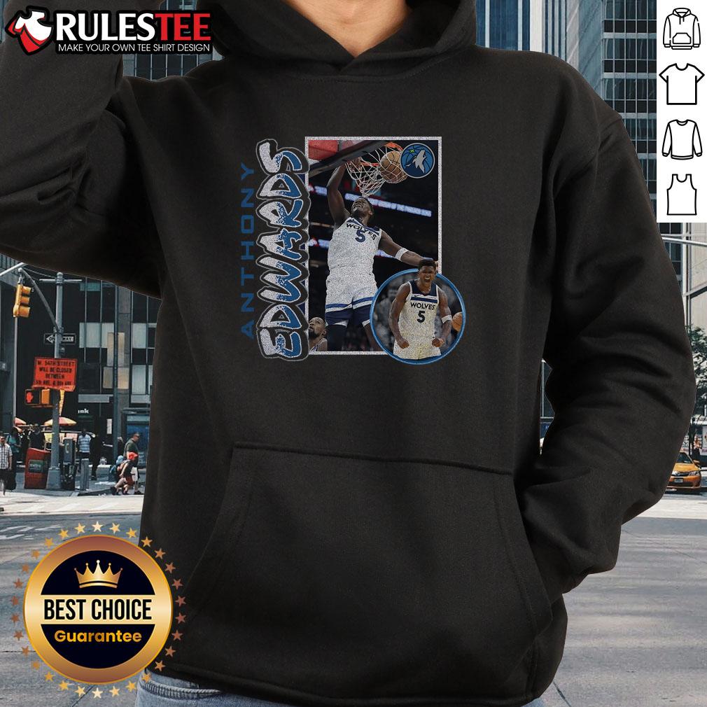 Official Anthony Edwards Navy Minnesota Timberwolves '90s Player T-Shirt - Image 2