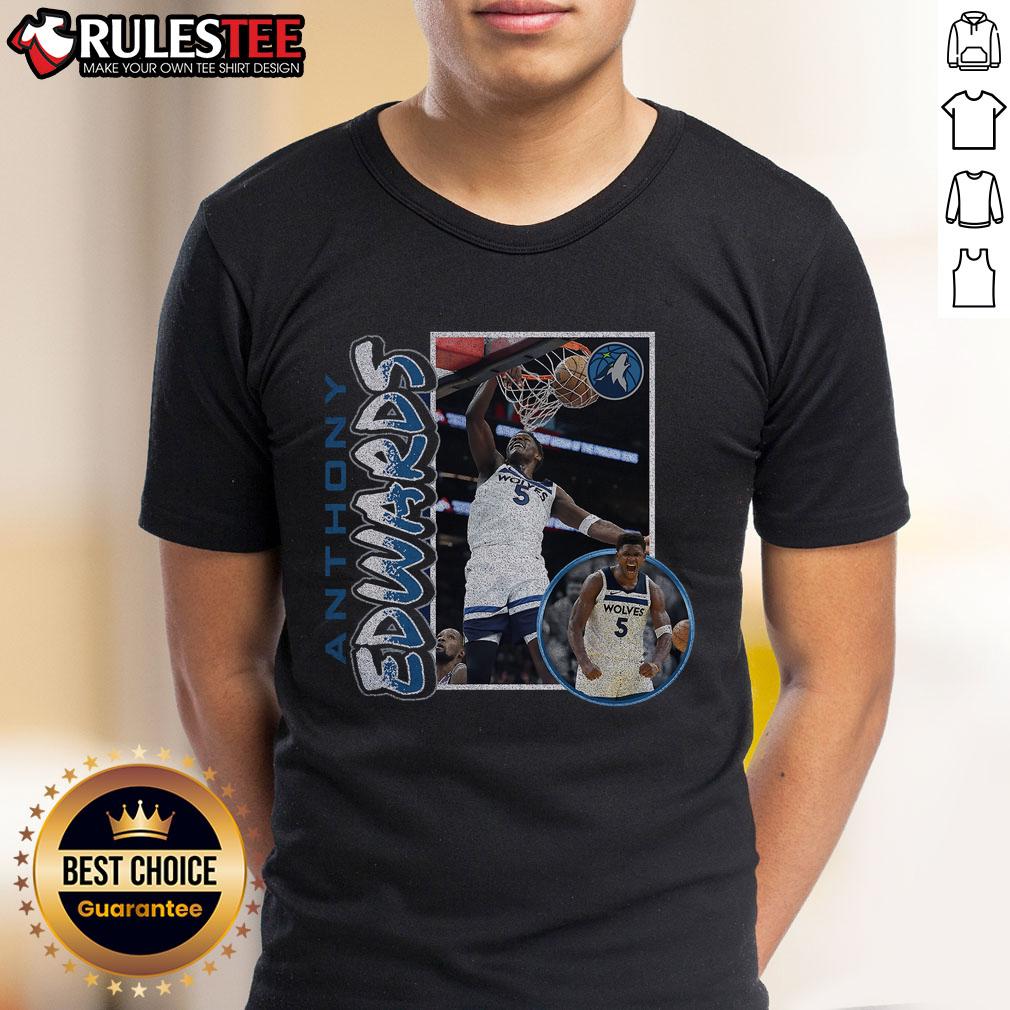 Official Anthony Edwards Navy Minnesota Timberwolves '90s Player T-Shirt