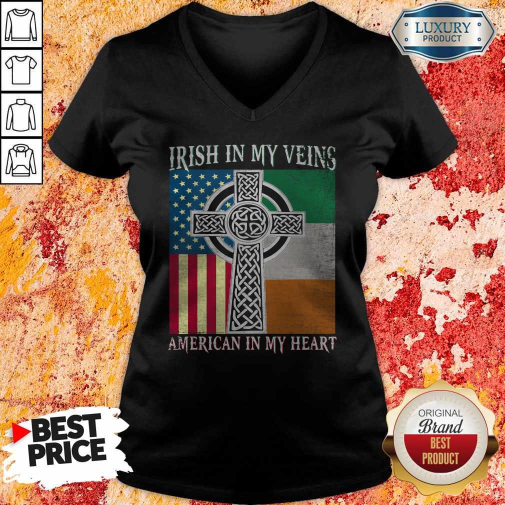 Ireland Flag Irish In My Veins American In My Heart Flag Shirt - Image 2
