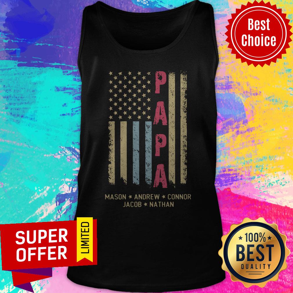 Awesome Papa Mason Andrew Connor Jacob Nathan American Flag Shirt - Image 5