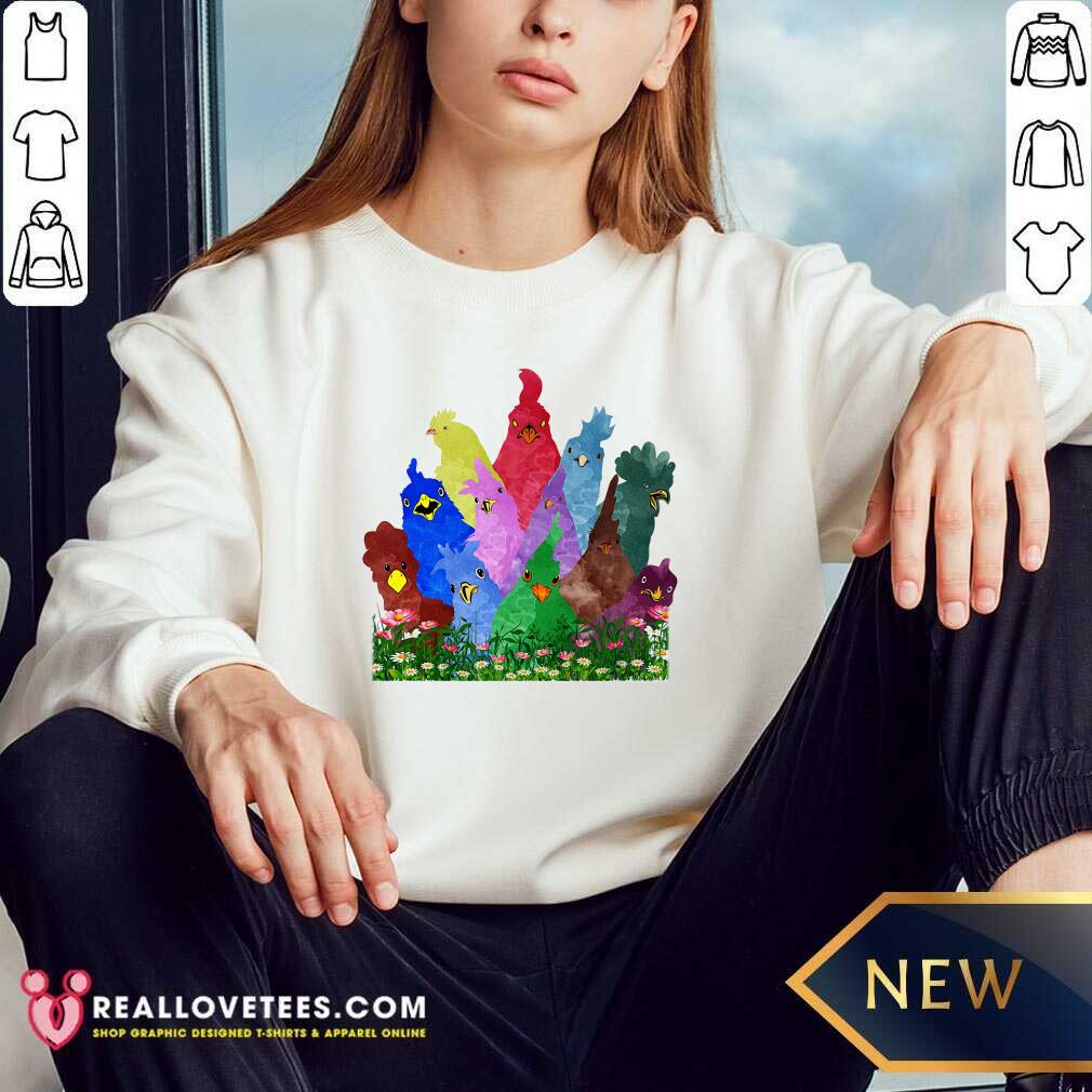 Chicken Rooster Colorful Rainbow Shirt - Image 4