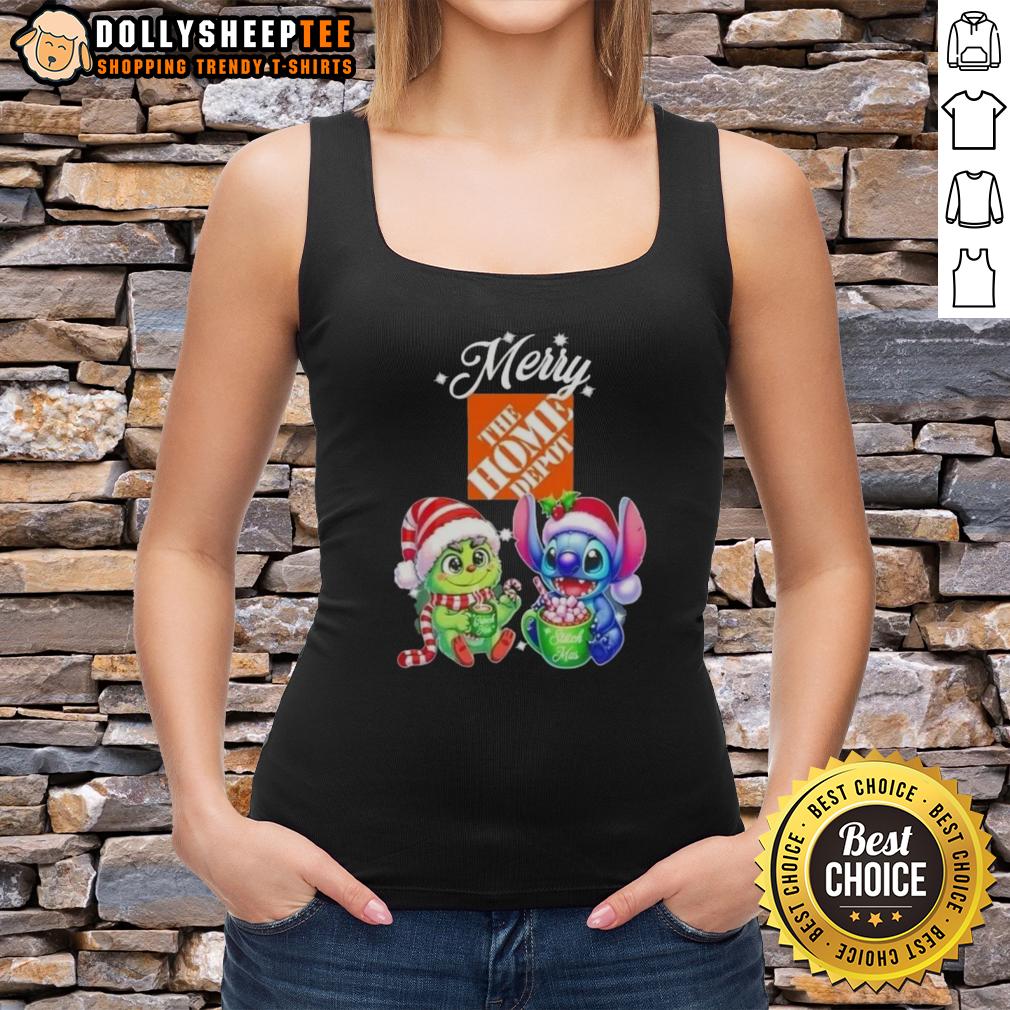 Happy Grinch And Stitch X Home Depot Merry Christmas T-Shirt - Image 4