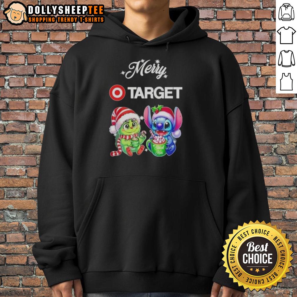 Happy Grinch And Stitch X Target Merry Christmas T-Shirt - Image 2