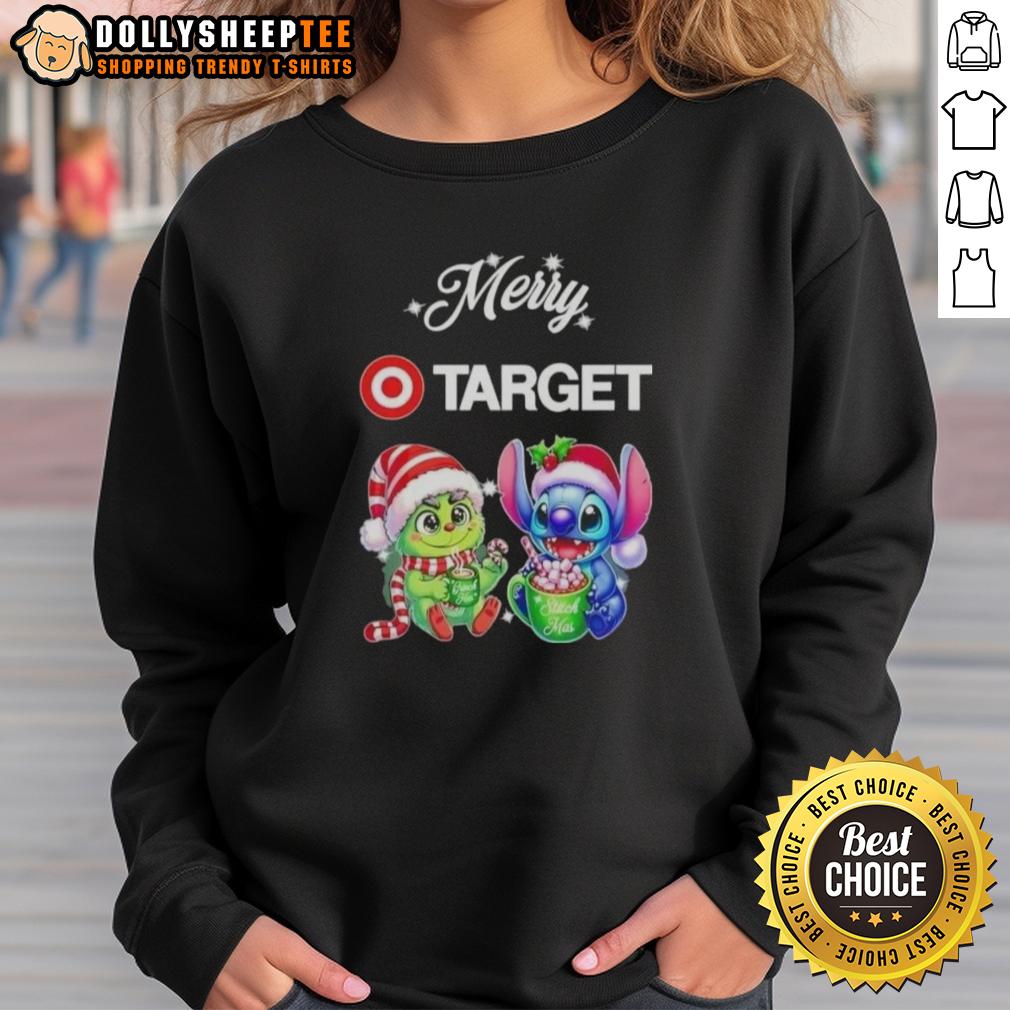 Happy Grinch And Stitch X Target Merry Christmas T-Shirt - Image 5