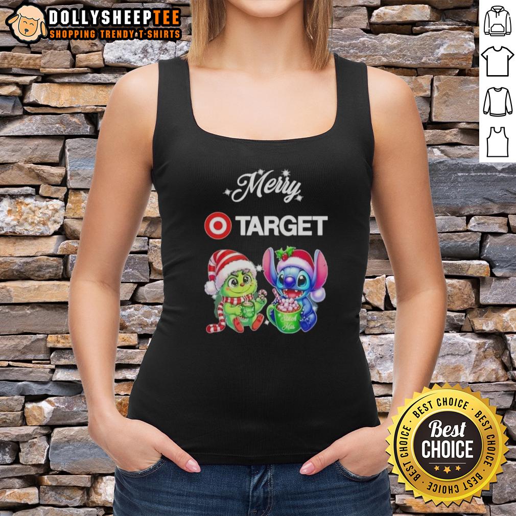 Happy Grinch And Stitch X Target Merry Christmas T-Shirt - Image 4