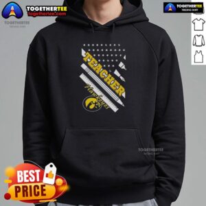 Alternative view of Premium Iowa Hawkeyes X Teacher American Flag T-Shirt
