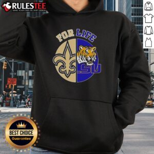 Alternative view of Nice Louisiana State University X New Orleans Saints Football For Life Logo Sport Lover T-Shirt