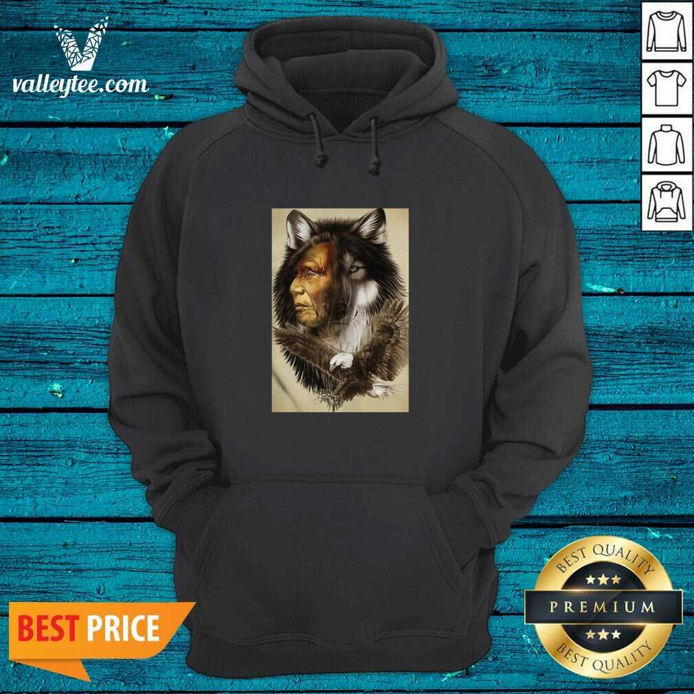 Attractive Native American Indian Wolf Eagle Shirt - Image 2