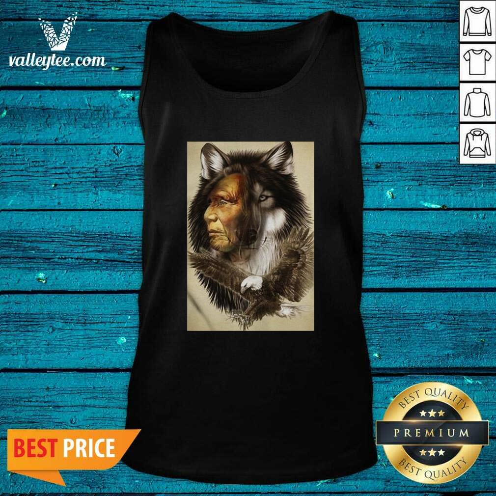 Attractive Native American Indian Wolf Eagle Shirt - Image 4