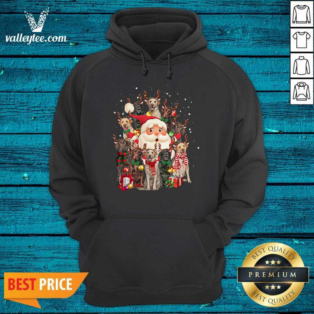 Pretty Merry Christmas Santa Claus Labrador Retriever Dogs Shirt - Image 3