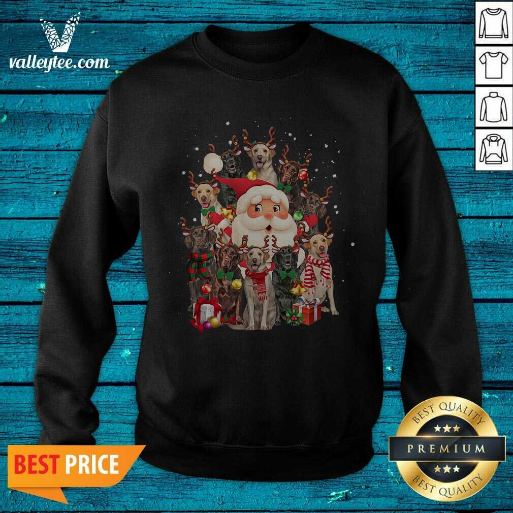 Pretty Merry Christmas Santa Claus Labrador Retriever Dogs Shirt - Image 2