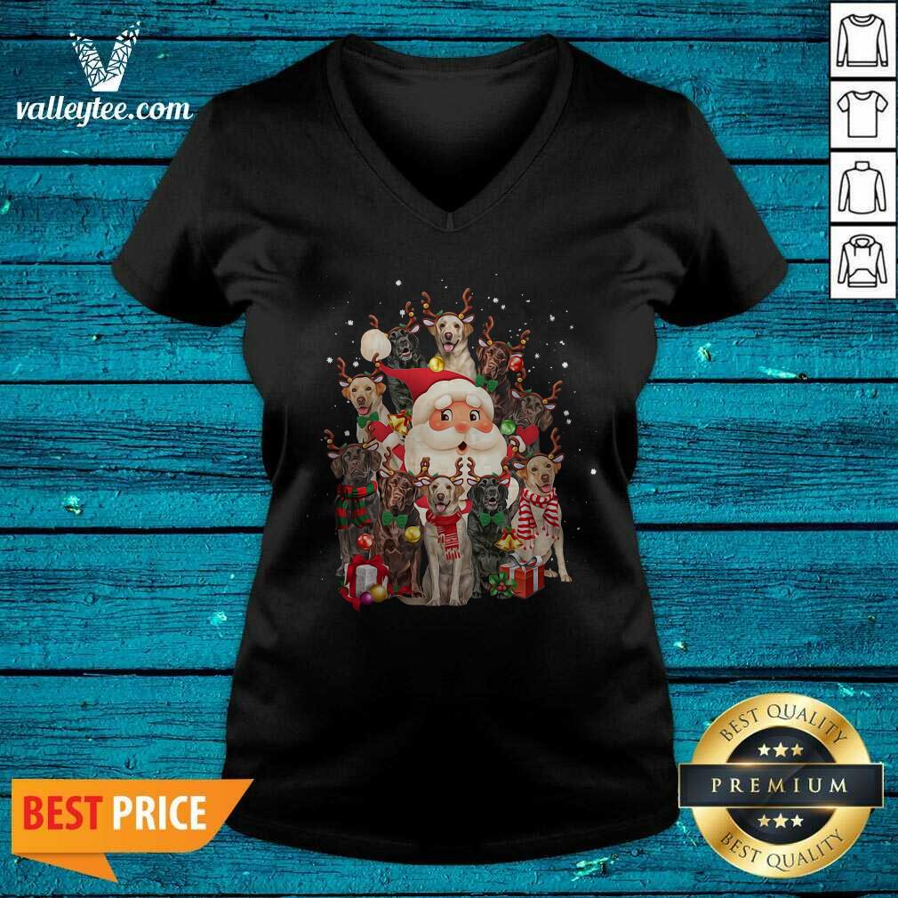 Pretty Merry Christmas Santa Claus Labrador Retriever Dogs Shirt - Image 4