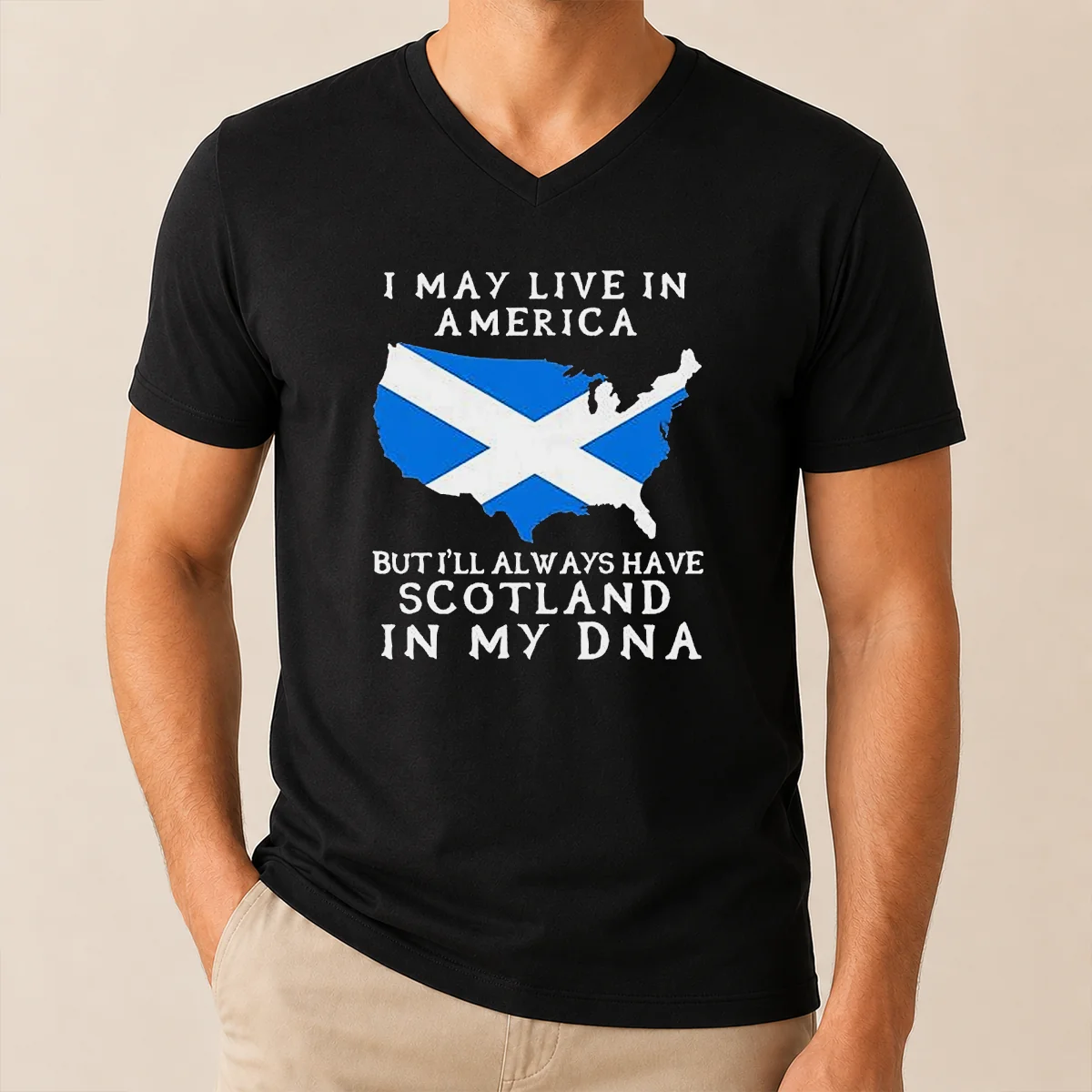 Top Scottish Heritage Apparel I May Live In America But I Will Always Have Scotland In My DNA Shirt - Image 2