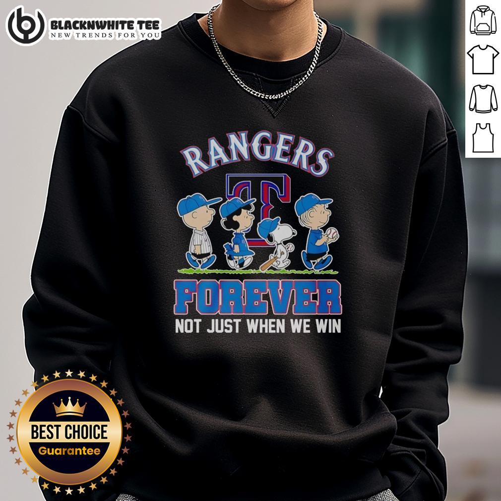 Top Peanuts Characters X Texas Rangers MLB Forever Not Just When We Win T-Shirt - Image 5