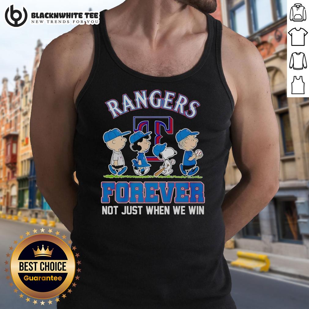 Top Peanuts Characters X Texas Rangers MLB Forever Not Just When We Win T-Shirt - Image 4