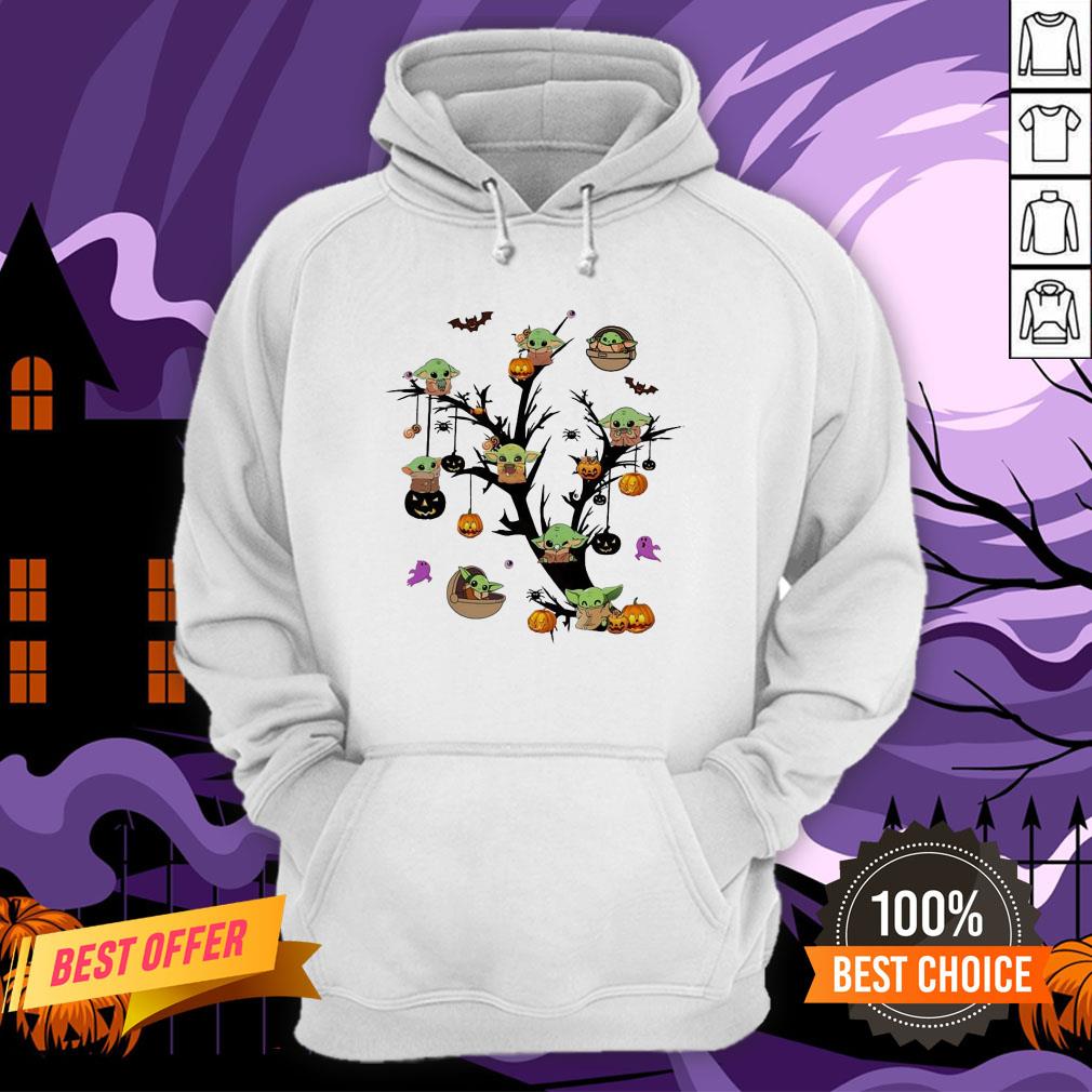 Cute Baby Yoda Halloween Tree Shirt - Image 5