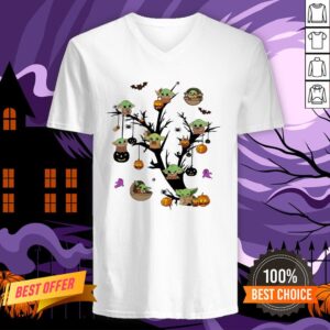 Alternative view of Cute Baby Yoda Halloween Tree Shirt