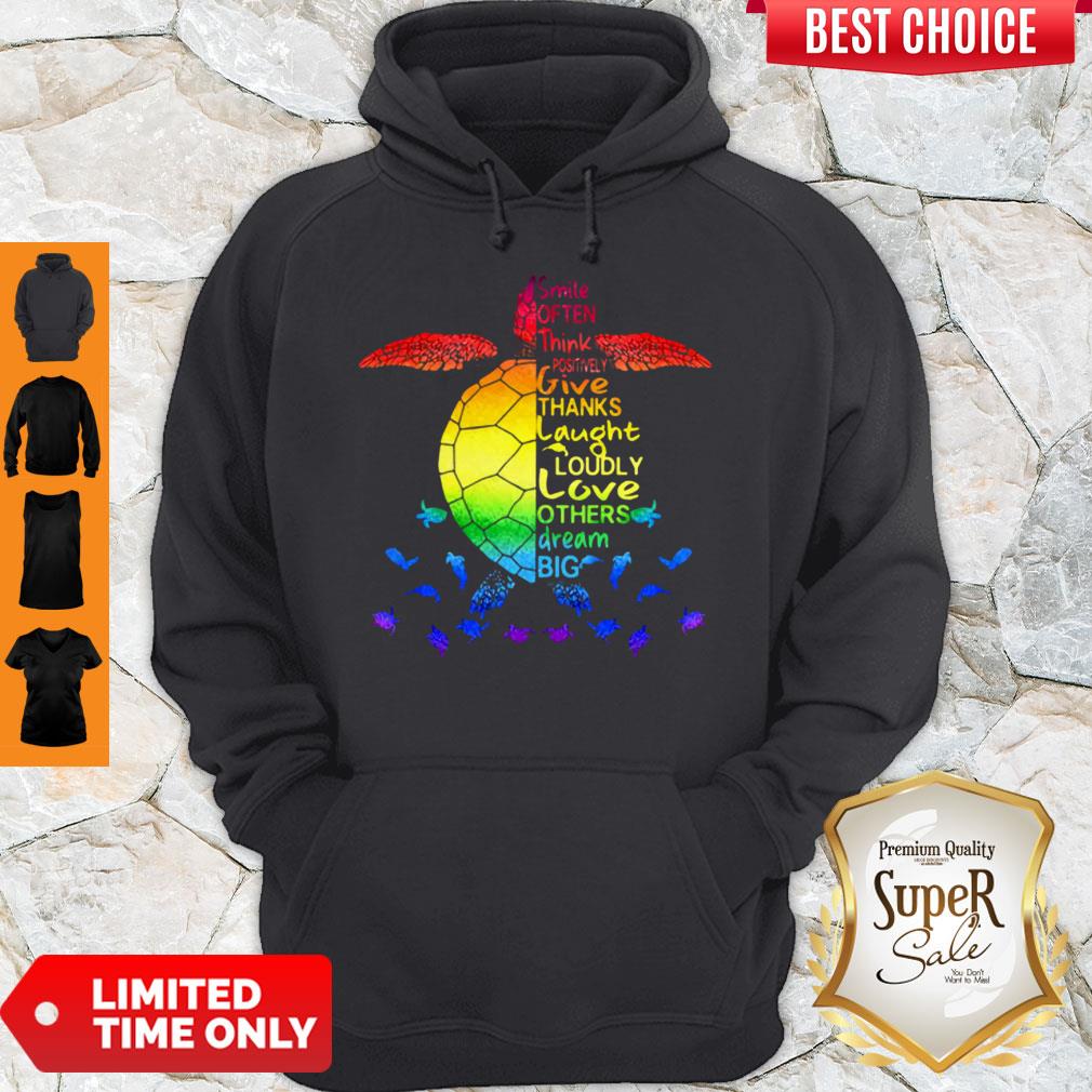 Colorful Smile Often, Think Positively, Give Thanks, Laugh Loudly, Love Others, Dream Big Turtle Ocean Shirt - Image 2