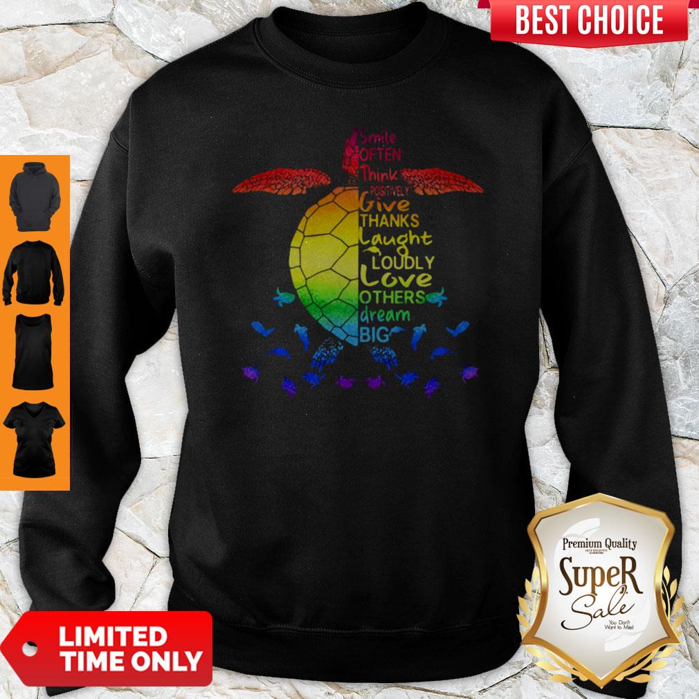 Colorful Smile Often, Think Positively, Give Thanks, Laugh Loudly, Love Others, Dream Big Turtle Ocean Shirt - Image 4