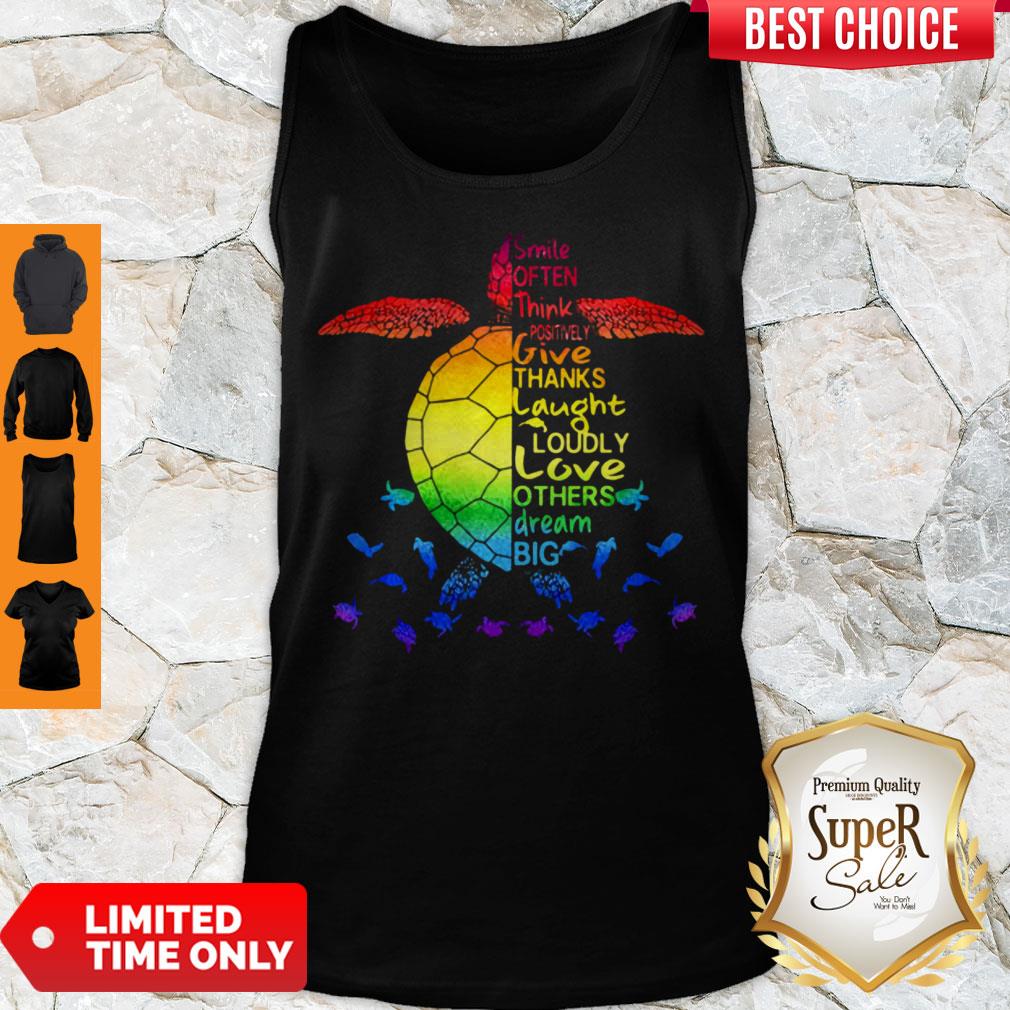 Colorful Smile Often, Think Positively, Give Thanks, Laugh Loudly, Love Others, Dream Big Turtle Ocean Shirt - Image 5