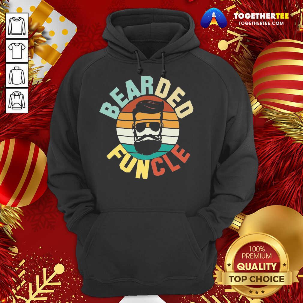 Premium Cool Bearded Funcle Funny Uncle Vintage Retro Shirt - Image 5