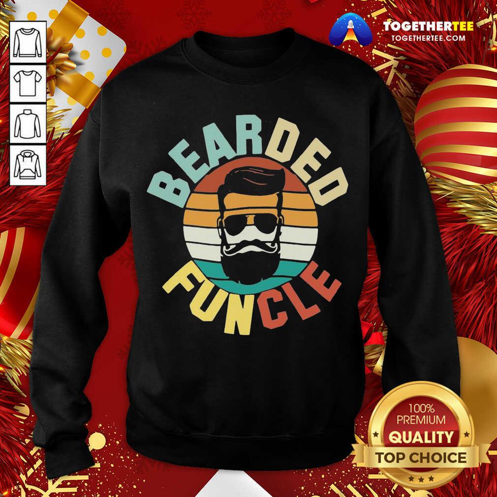 Premium Cool Bearded Funcle Funny Uncle Vintage Retro Shirt - Image 4