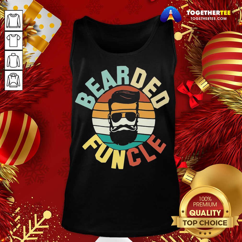 Premium Cool Bearded Funcle Funny Uncle Vintage Retro Shirt - Image 3