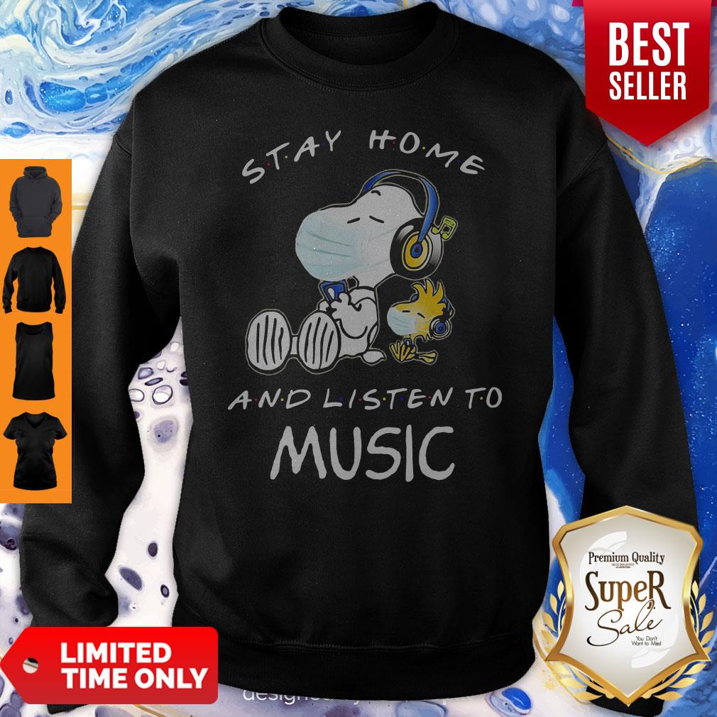 Snoopy Wear Mask Stay Home And Listen To Eric Clapton Covid 19 Shirt - Image 5