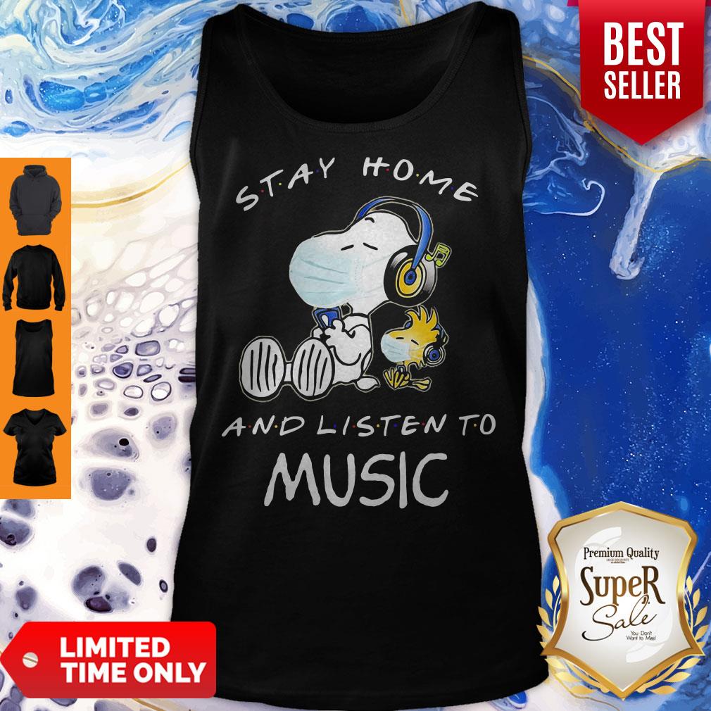 Snoopy Wear Mask Stay Home And Listen To Eric Clapton Covid 19 Shirt - Image 4