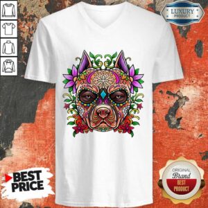 Alternative view of Perfect Pitbull Sugar Skull Day Of The Dead Holiday Cool Gift Shirt